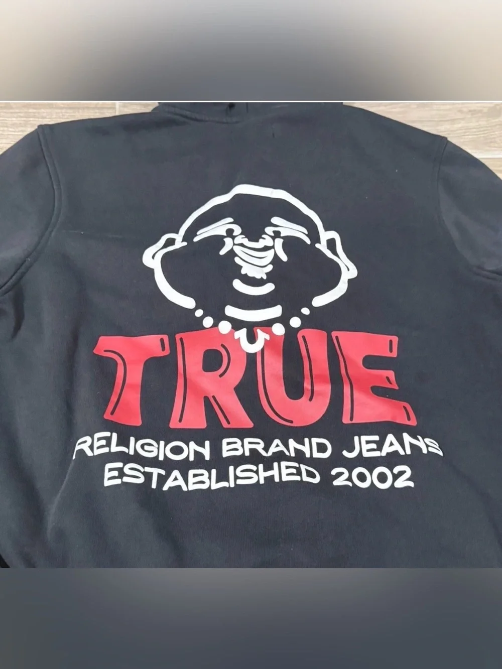 Men's True Religion Buddha Logo Zip-Up Hoodie Jacket Size Medium